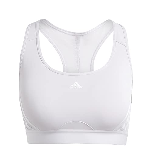 adidas PowerReact Lekkie wsparcie sportowe stanik, Silver Dawn/White, XL