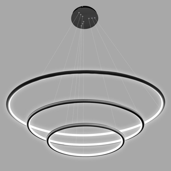 Altavola Design Lampa wisząca Ledowe Okręgi No.3 czarna in 3k LA075/P_80_in_3k_black