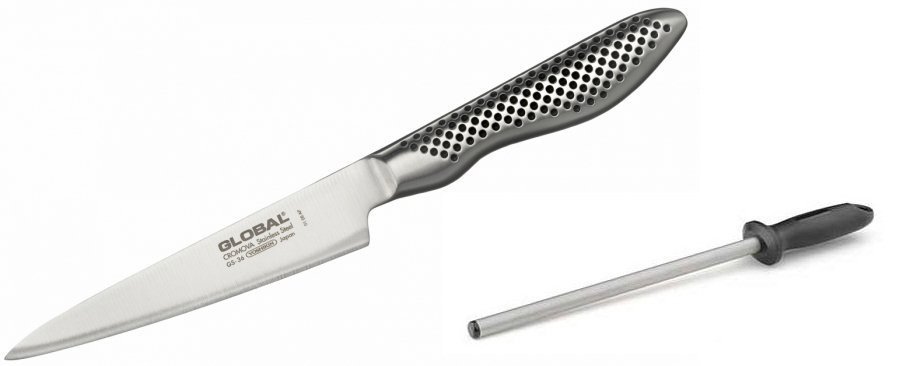 Nóż Uniwersalny 11cm Global Gs-36 Plus Ostrzałka Taidea T0825D