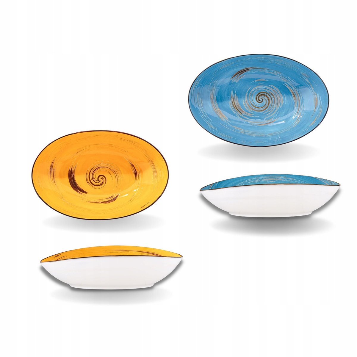 Misa sałatkowa owalna 25cm porcelana zestaw 2szt  WL-669440/A+669640/A