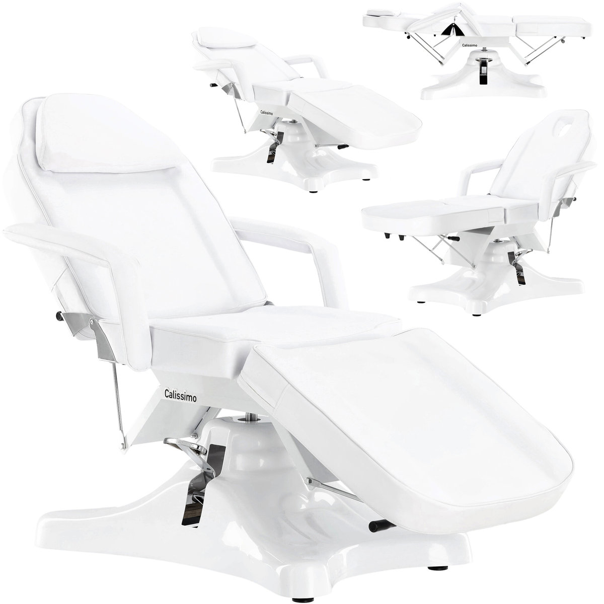 Fotel kosmetyczny hydrauliczny obrotowy spa biały leżanka