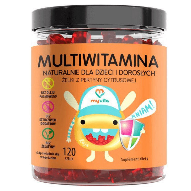 MyVita MULTIWITAMINA Naturalne Żelki z Witaminami dla dzieci i dorosłych (120 szt) MV-301