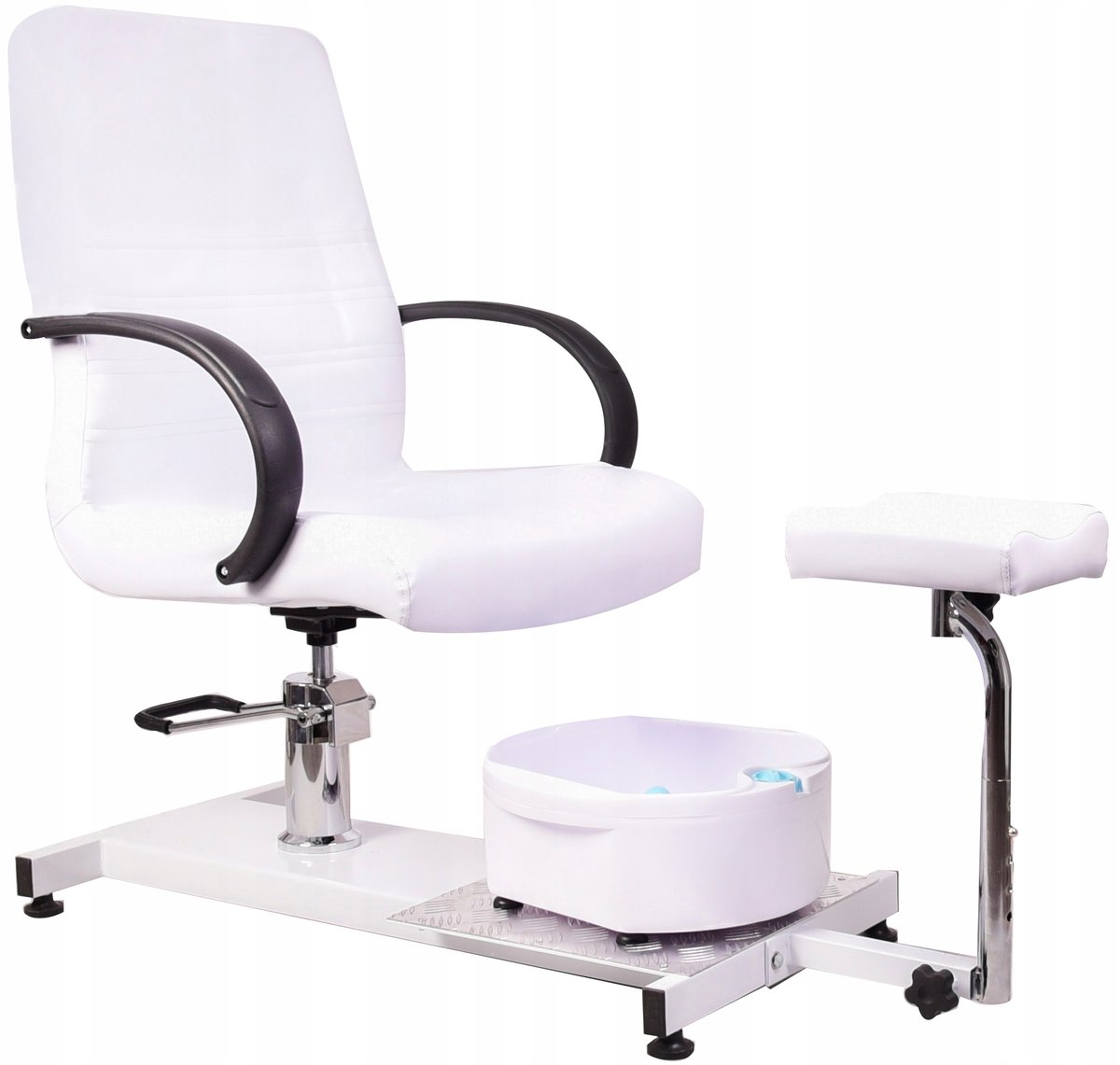 Fotel kosmetyczny do pedicure Eryk z masażerem stóp do salonu spa biały