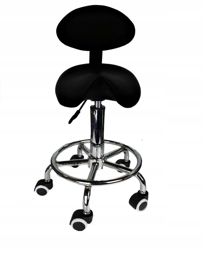 Calissimo Taboret Kosmetyczny Rodi  Z Oparciem  Black YH-83004G-BLACK-OP