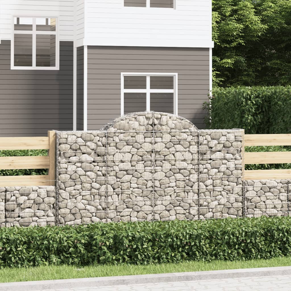 vidaXL Kosze gabionowe, 12 szt, 200x30x120/140cm, galwanizowane żelazo