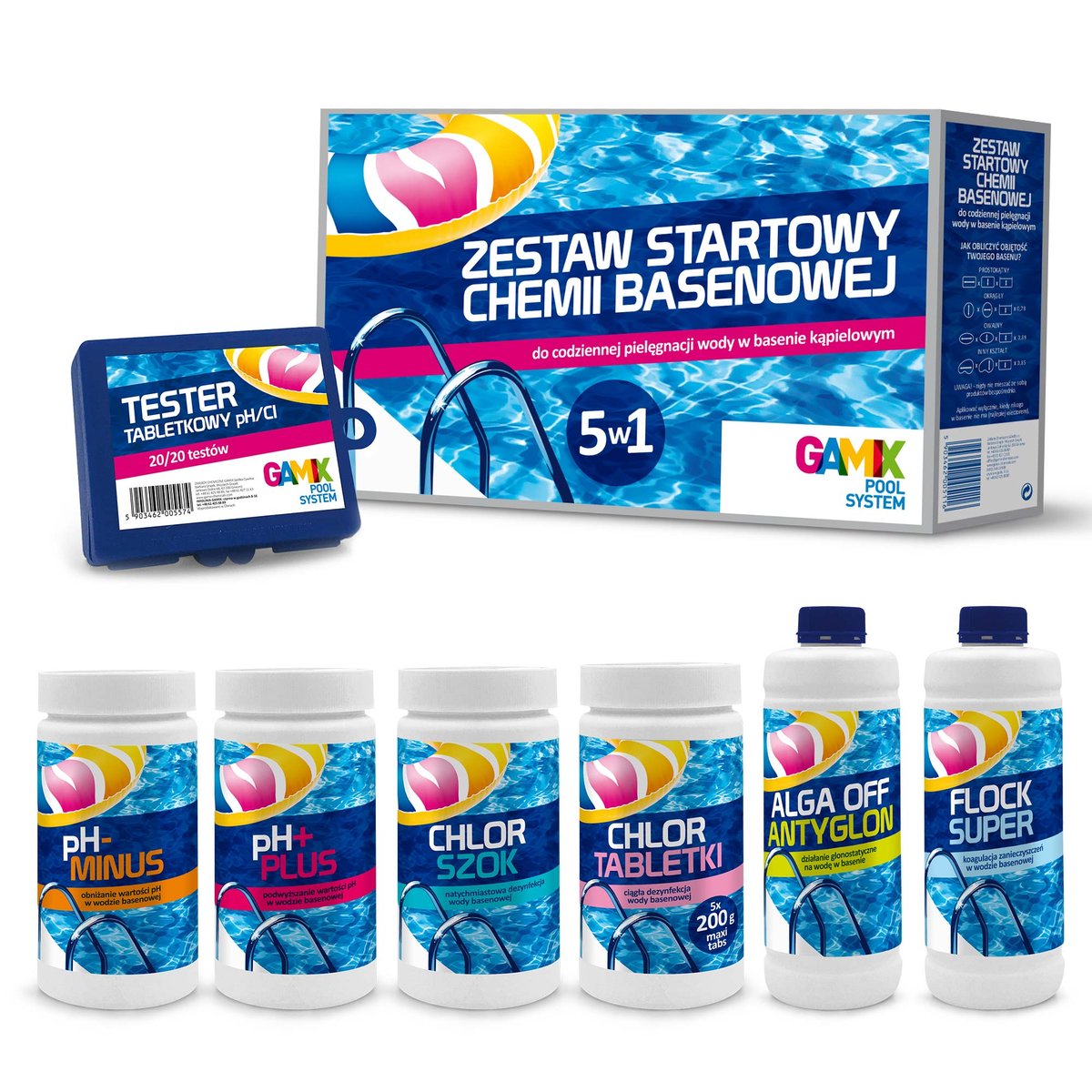 ZESTAW STARTOWY DO BASENU CHEMIA BASENOWA 7W1
