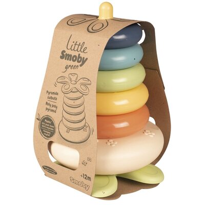 SMOBY Little Green Duża Piramidka z Krążków Bioplastik Palma 6el.