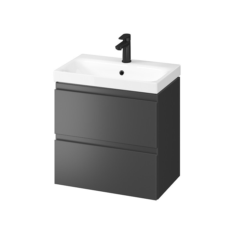 Cersanit Moduo Slim SET B887 Zestaw Umywalka meblowa 60x38 cm z szafką podumywalkową antracyt S801-469-DSM - odbiór osobisty: Kraków, Świebodzin