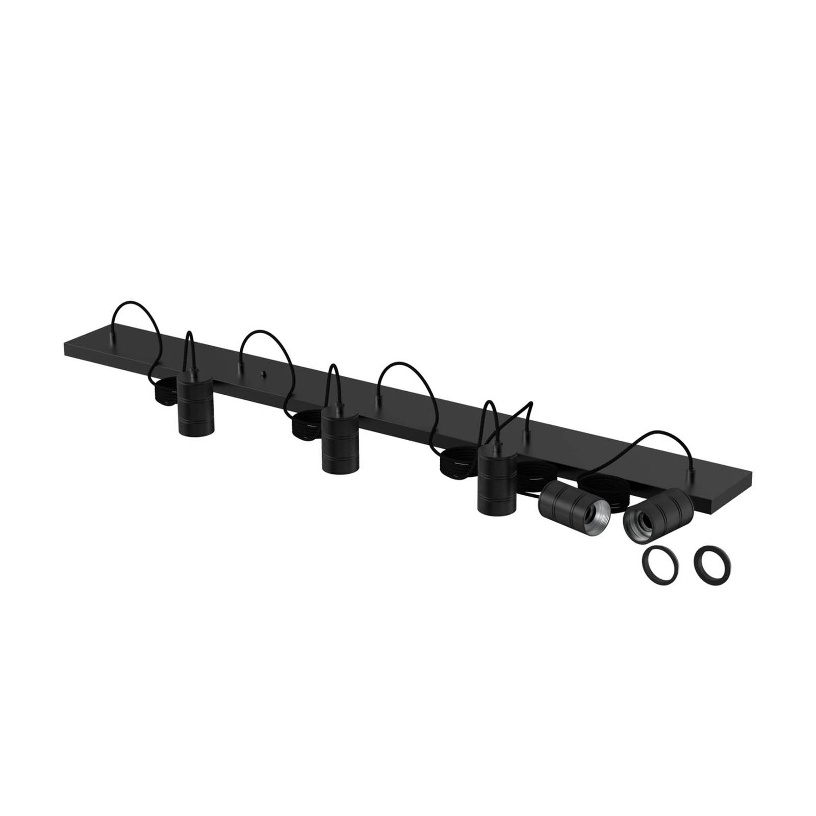 Calex Retro lampa wisząca, kątowa, 5-pkt., czarna