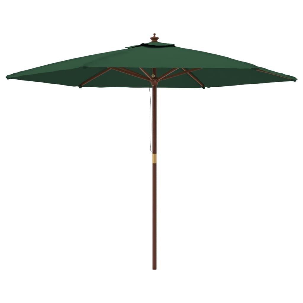 Parasol ogrodowy na drewnianym słupku, zielony, 299x240 cm Lumarko