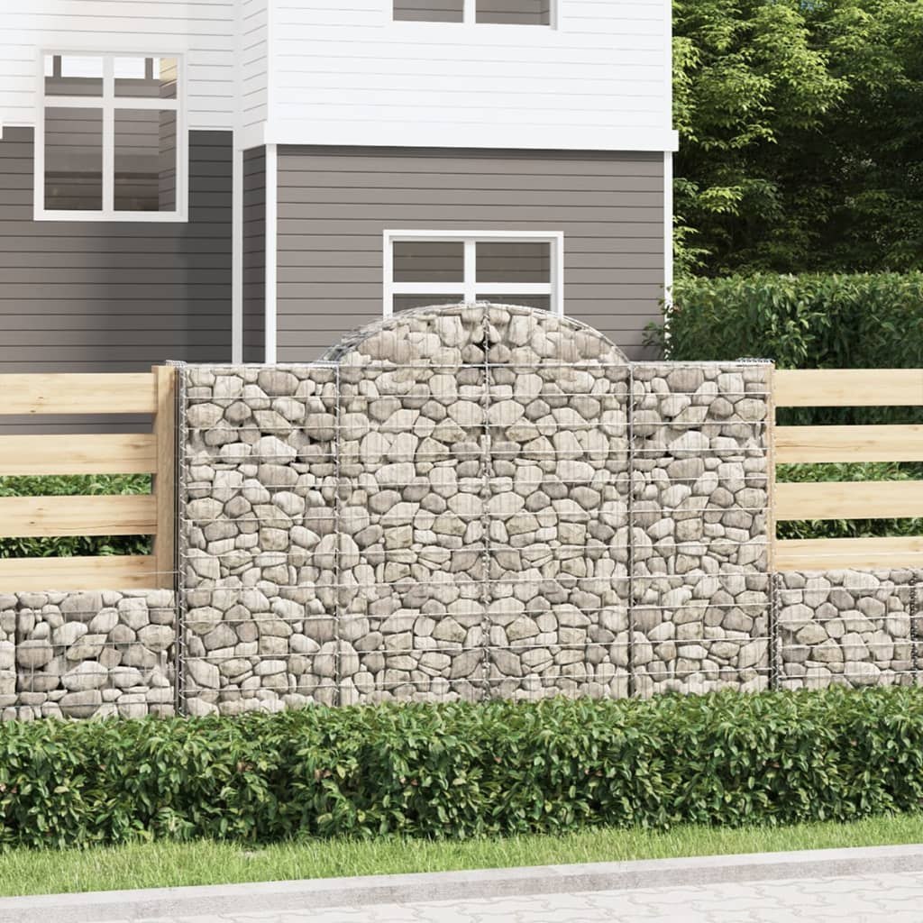 vidaXL Kosze gabionowe, 8 szt, 200x50x140/160 cm, galwanizowane żelazo