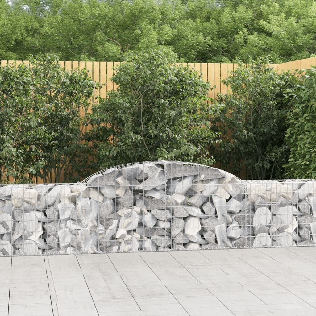 vidaXL Kosze gabionowe, 2 szt., 300x30x60/80 cm, galwanizowane żelazo