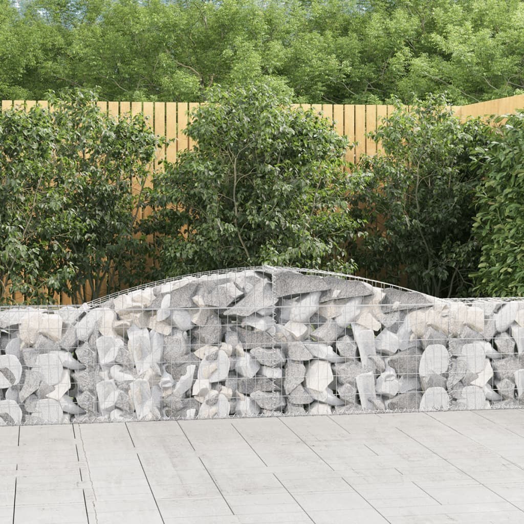 vidaXL Kosze gabionowe, 5 szt, 400x30x60/80 cm, galwanizowane żelazo