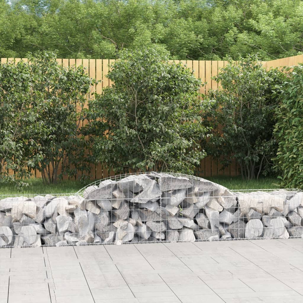 vidaXL Kosze gabionowe, 7 szt, 300x50x40/60 cm, galwanizowane żelazo