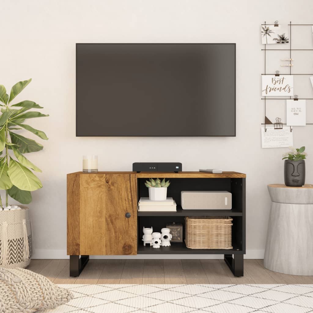 Szafka RTV, 80x33x46 cm, mango i materiał drewnopochodny Lumarko!