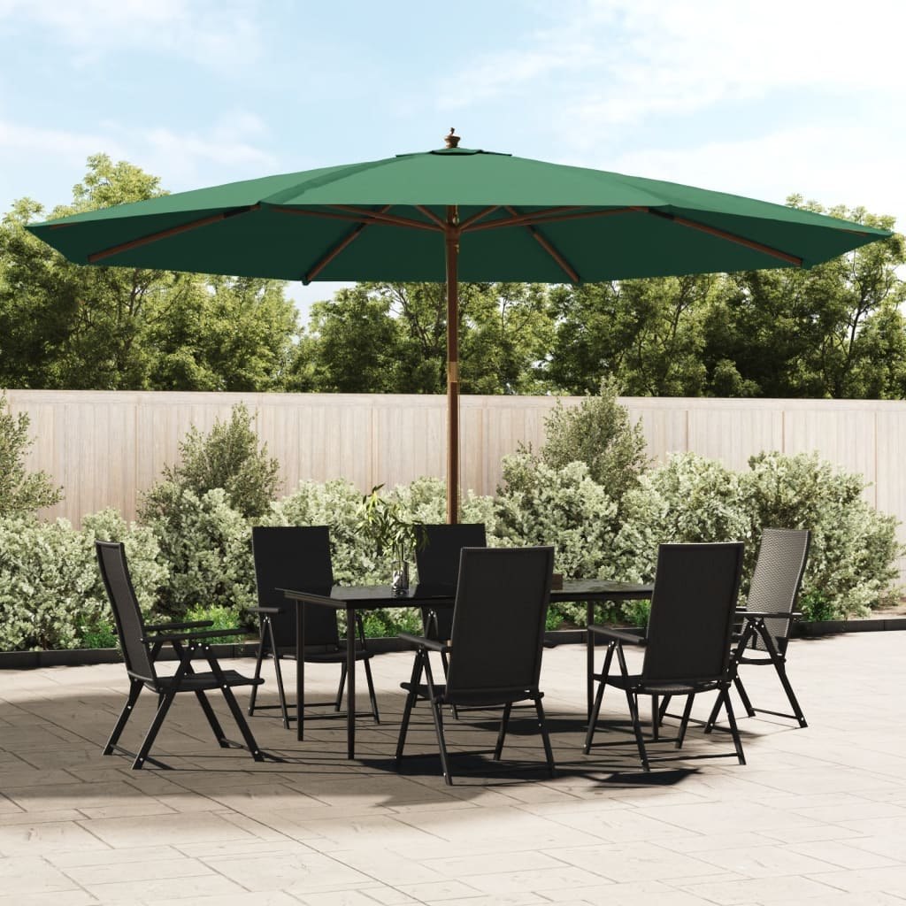 Parasol ogrodowy na drewnianym słupku, zielony, 400x273 cm Lumarko