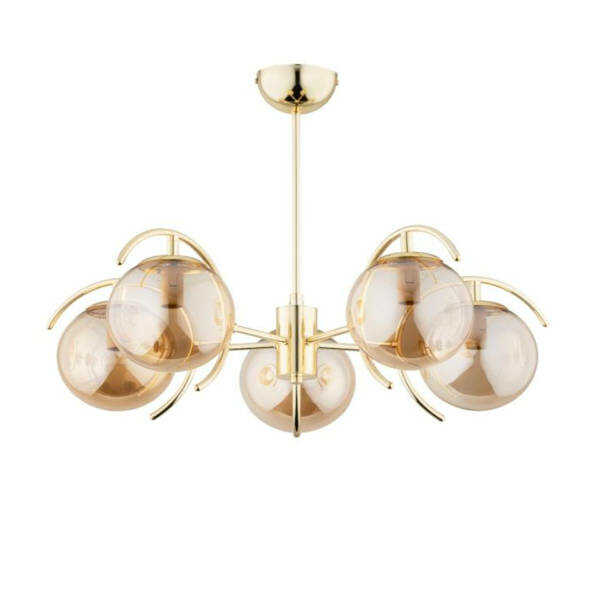 Elegancka lampa wisząca EL DORADO 5 x E14 wys. 47 cm Złota