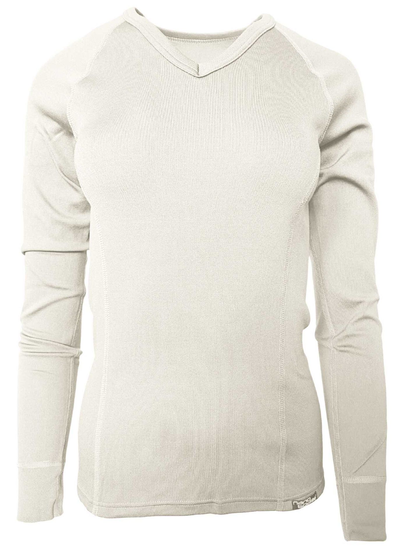 GOLF NANOT-shirt długi rękaw V .damskie .S .biały