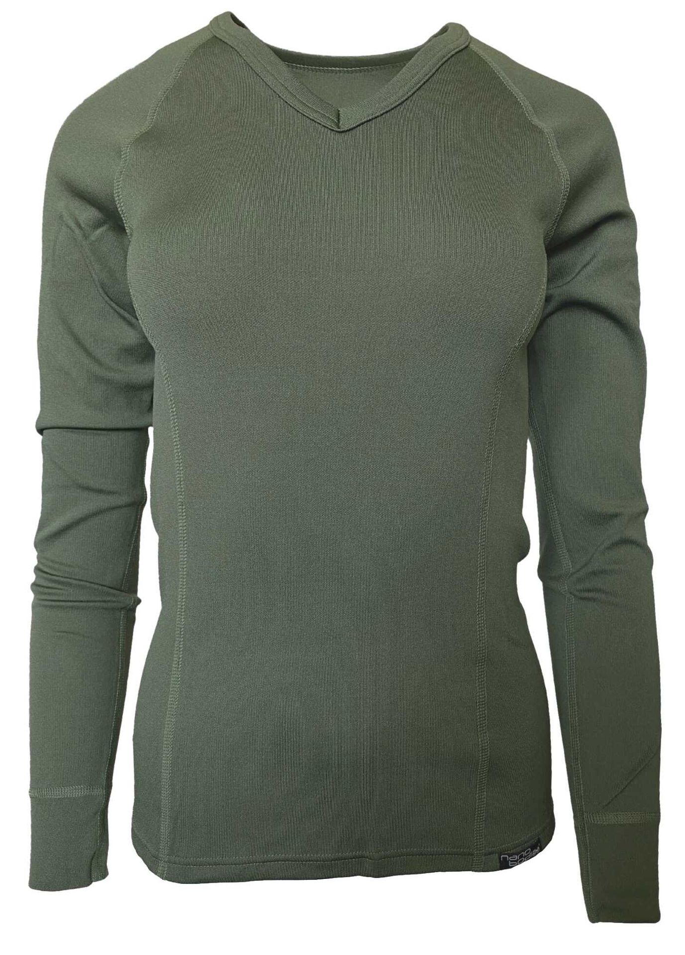 GOLF NANOT-shirt długi rękaw V .damskie .S .khaki
