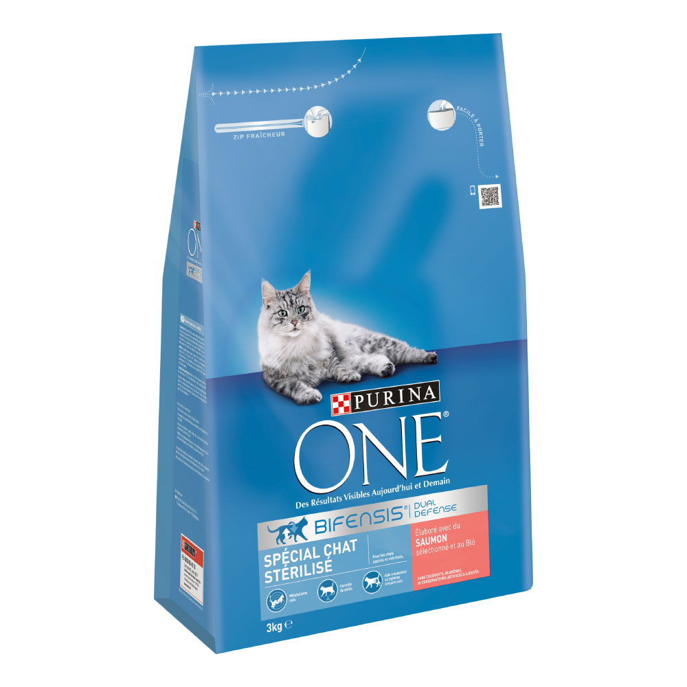 Purina ONE Sterilized, łosoś - 3 kg