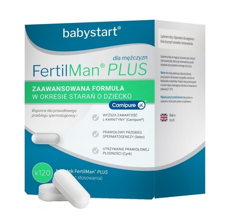 FertilMan Plus suplement dla mężczyzn podczas starań o dziecko 120 kapsułek