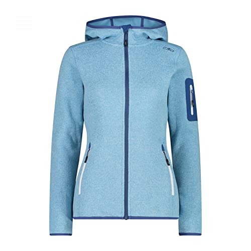 CMP - damska kurtka Knit-Tech ze stałym kapturem, Niebo Dusty Blue, 42