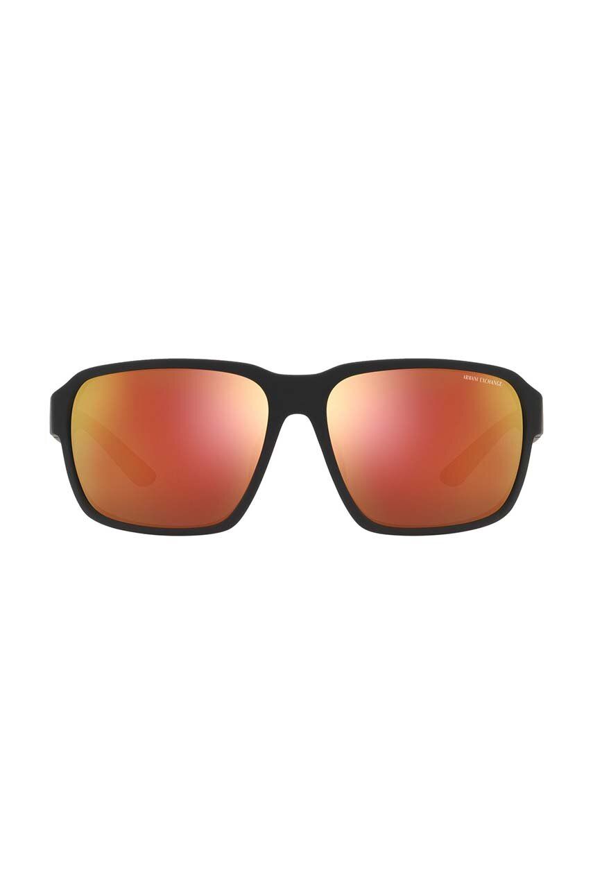 Armani Exchange okulary przeciwsłoneczne męskie kolor czarny