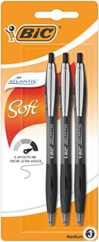 BIC Atlantis Premium Długopisy kulkowe Medium Point (1,0 mm) - Blister 3 sztuk, czarny tusz