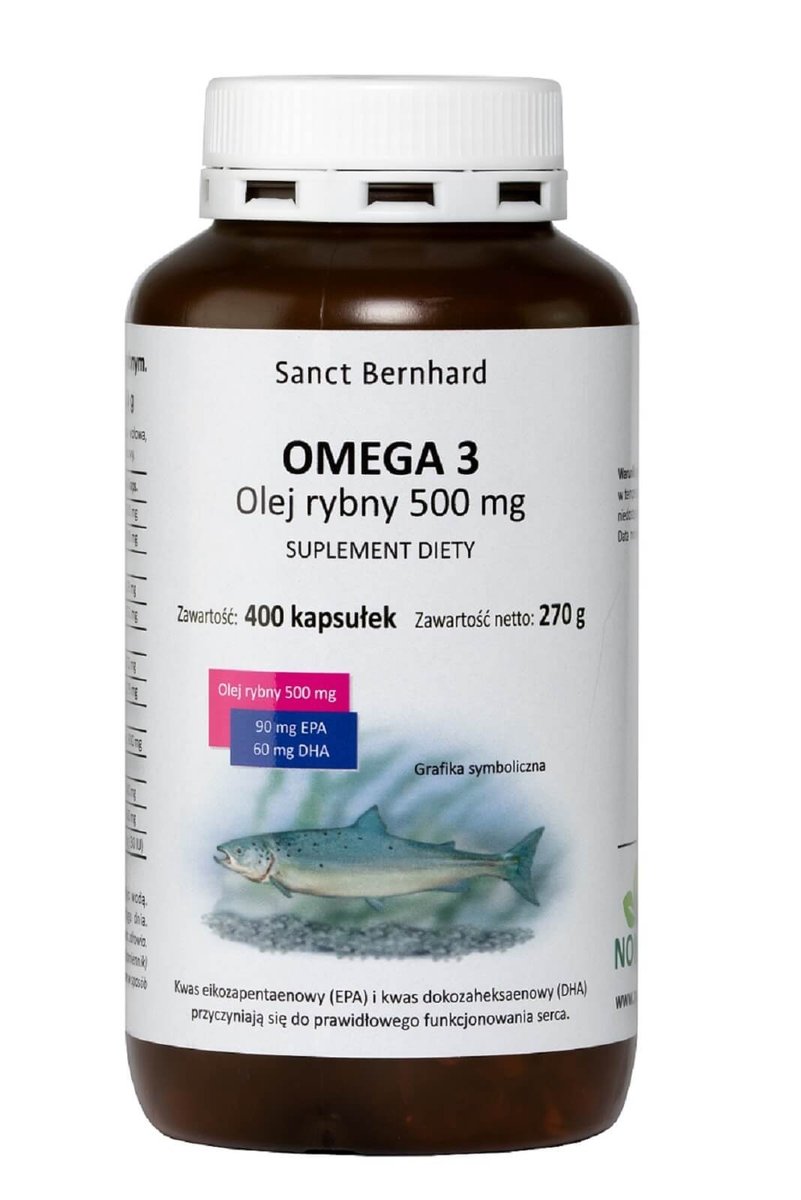 Sanct Bernhard Kräuterhaus KG OMEGA 3 Olej rybny 500 mg (400 kaps.)