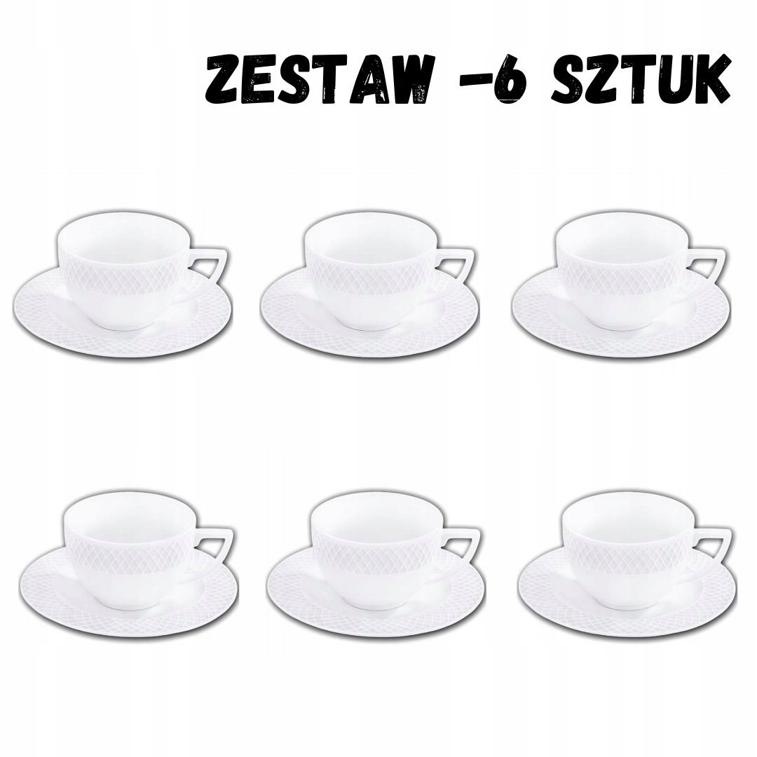 Filiżanka 170ml i spodek do cappuccino-zestaw 6szt  WL-880106/6C