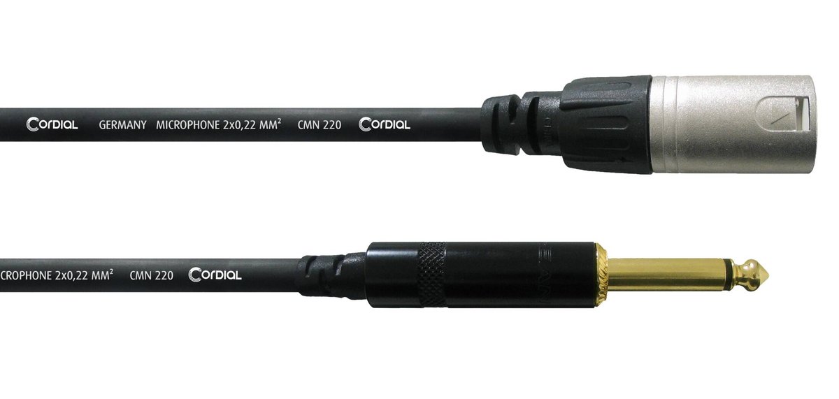 Kabel przewód mikrofonowy XLR - Jack 6,3 mm 5 m Cordial