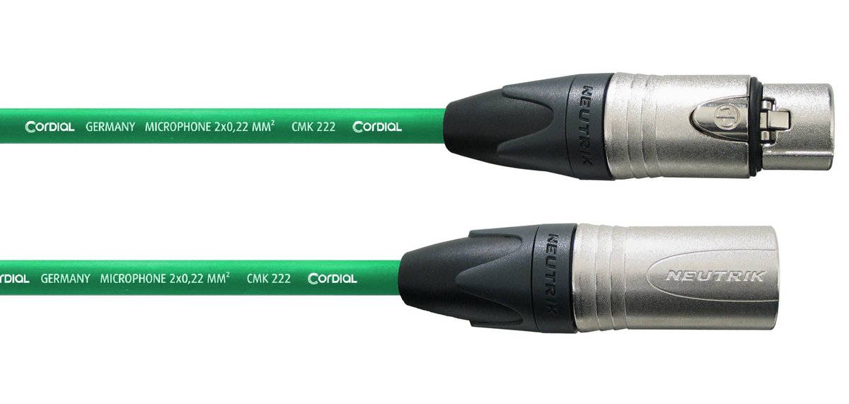 Kabel przewód mikrofonowy XLR 3 m Cordial zielony