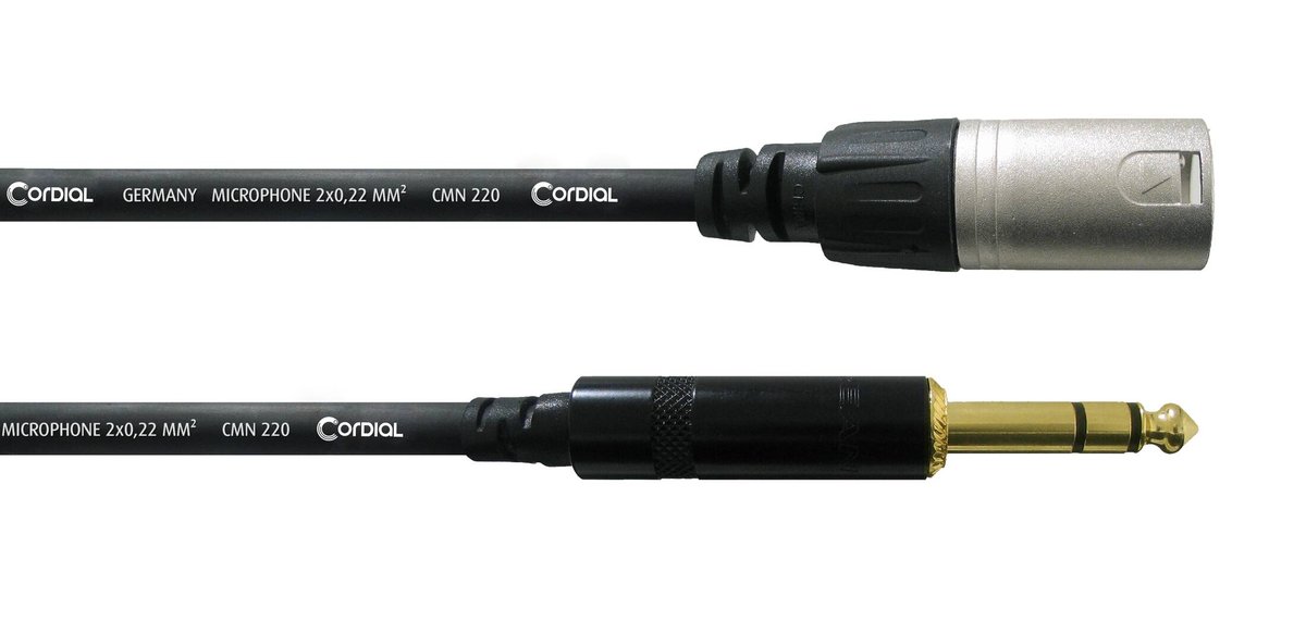 Cordial XLR Male/6,3 MM Stereo Jack 3 m CFM 3 MV