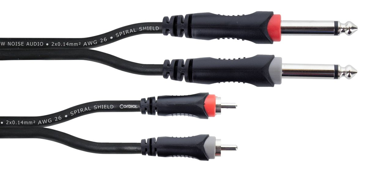 Kabel przewód sygnałowy Jack - RCA 6 m Cordial