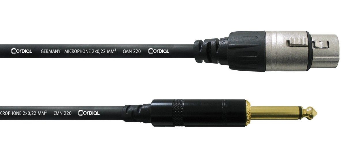 Cordial przewód mikrofonowy nowy Fair Line CCM 5 FP, 5,0 m XLR Female/Jack Mono CCM5FP