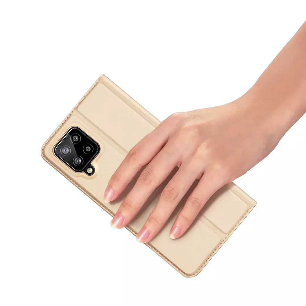 Dux Ducis Skin Pro kabura etui pokrowiec z klapką Samsung Galaxy A22 4G złoty
