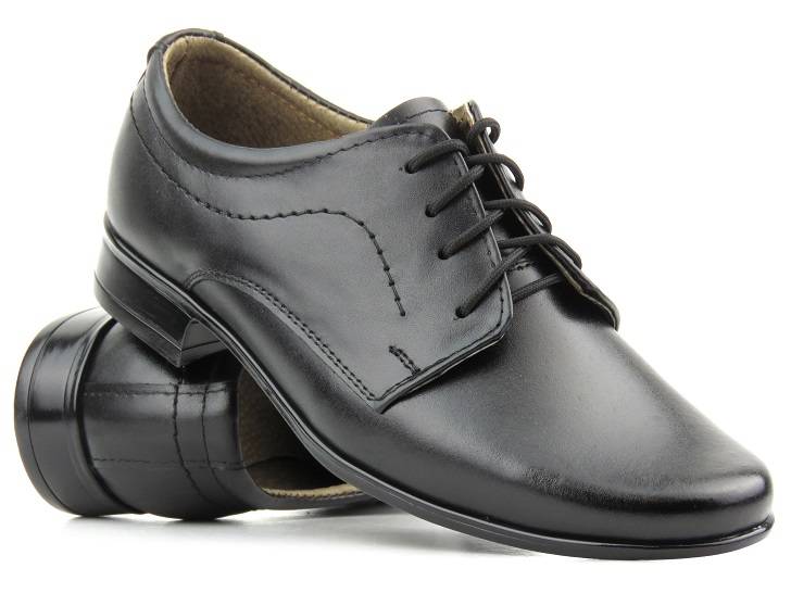 Eleganckie półbuty dziecięce, buty komunijne - Lukas J1, czarne - marka niezdefiniowana