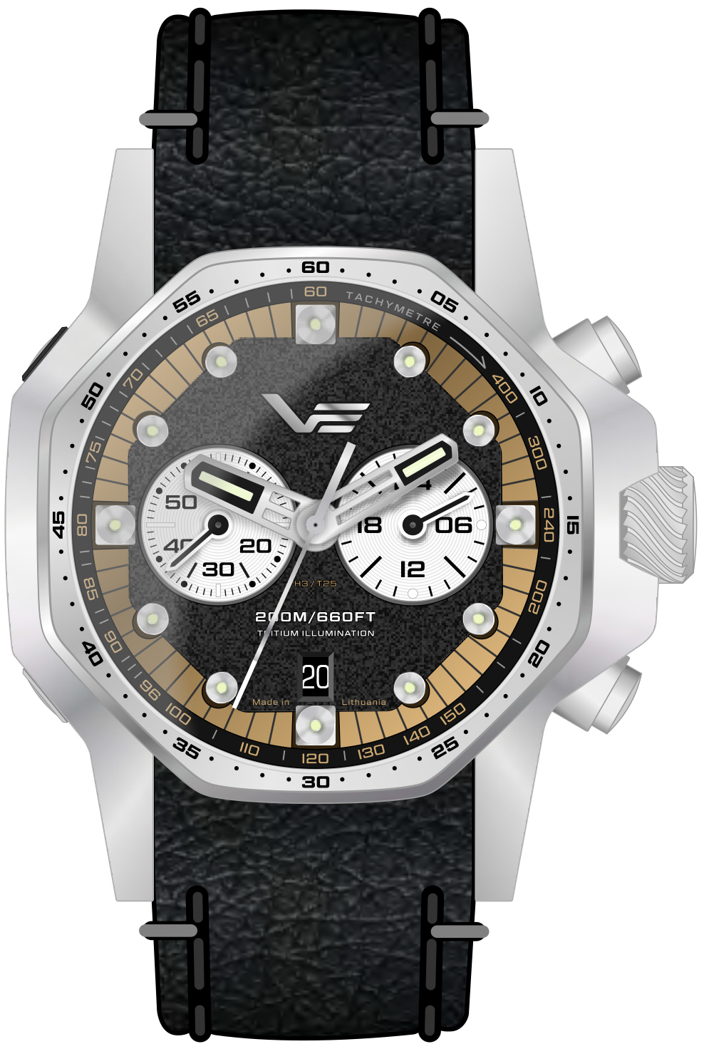 Zegarek Vostok Europe VK64-640A698 Atomic Age Sakharov Line Quartz Chrono