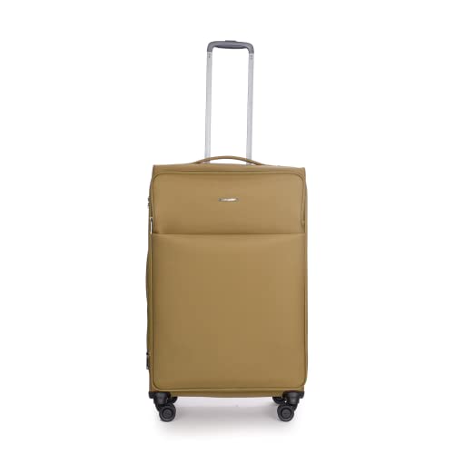 Stratic Light + walizka z miękką obudową, walizka podróżna na kółkach, bagaż podręczny, zamek TSA, 4 kółka, możliwość rozszerzenia, khaki, 79 cm, L Długi