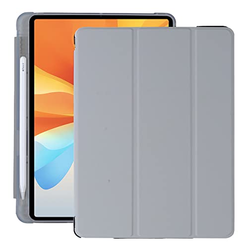 Marka Amazon - etui do iPada 10,2 cala 9./8/7. generacji (2021/2020/2019) - PU skórzany pokrowiec ochronny z półprzezroczystą tylną pokrywą i uchwytem na długopis, automatyczne wygaszanie/wybudzanie,