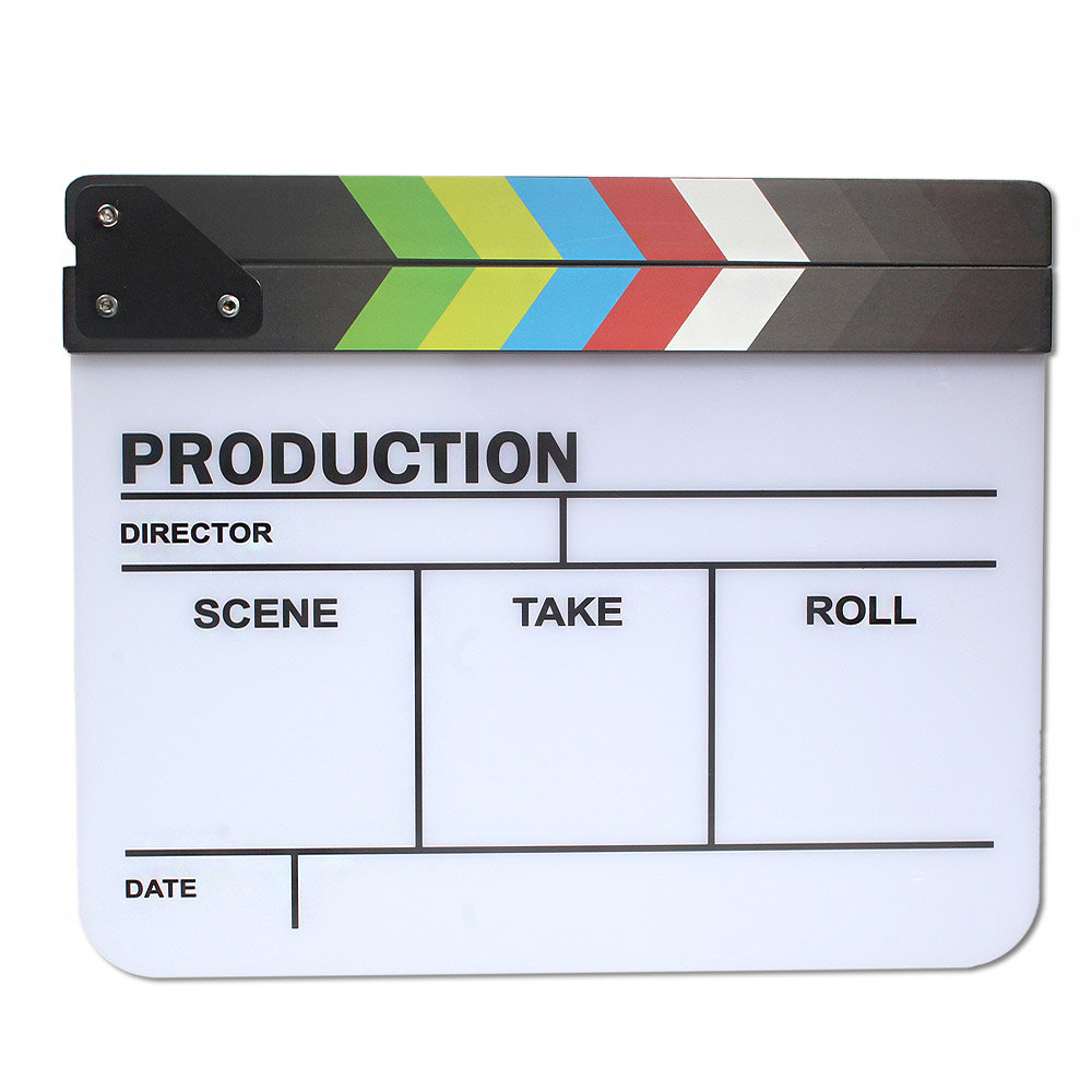 Klaps Filmowy 30x25cm / Biały / Na Pisaki - Mazaki