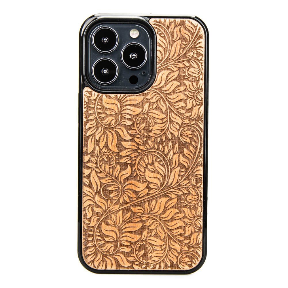 Drewniane Etui iPhone 13 Pro LIŚCIE JABŁOŃ