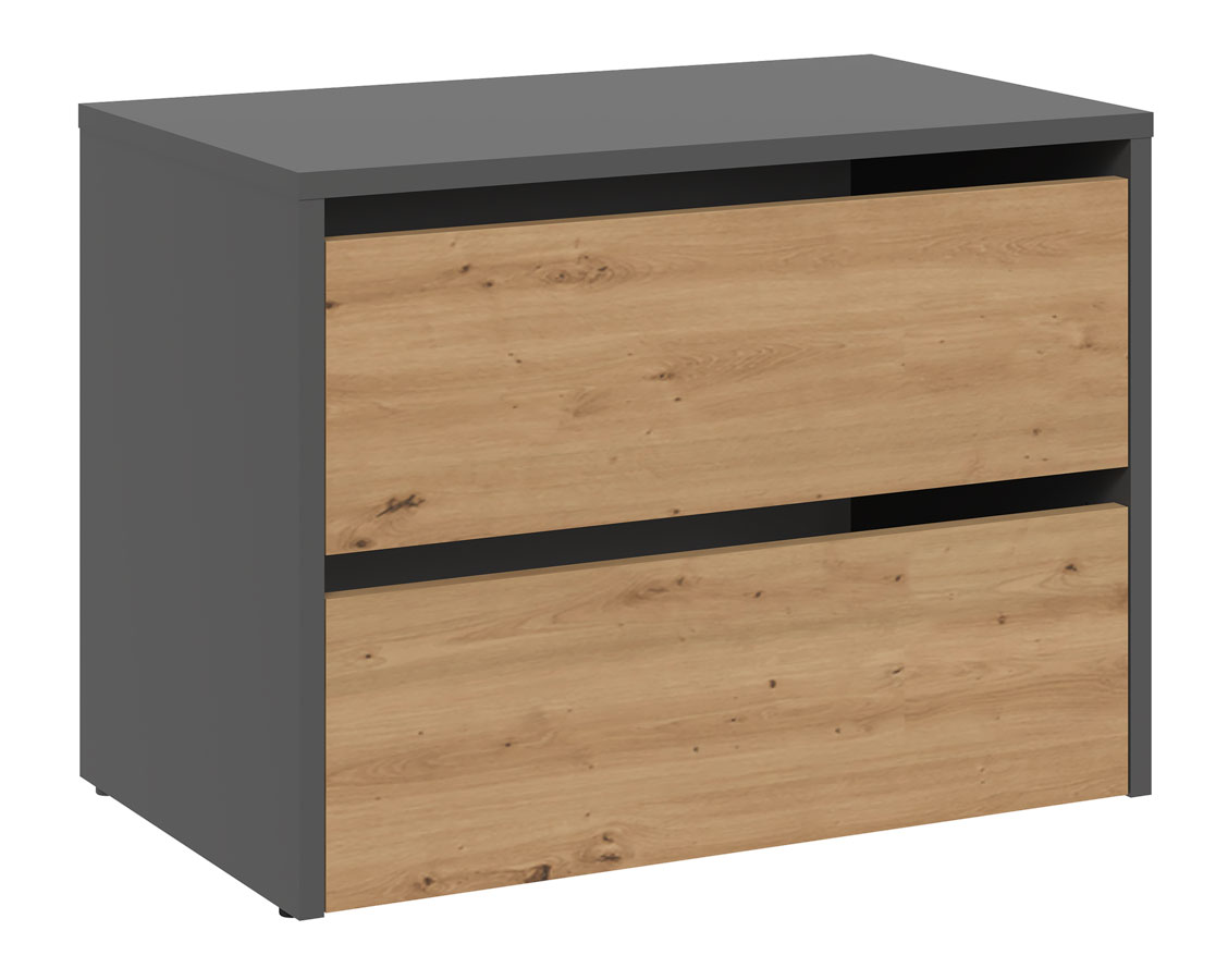 Szafka Na Buty Modułowa Antracyt + Dąb 5 Rozmiarów A7-F81