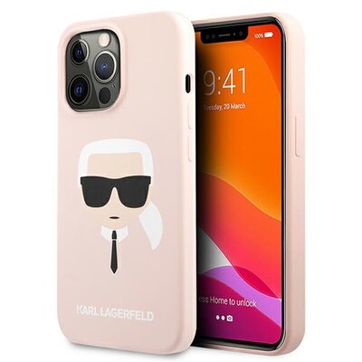 Karl Lagerfeld Silicone Ikonik Karl`s Head - Etui iPhone 13 Pro Max (różowy) KLHCP13XSLKHLP