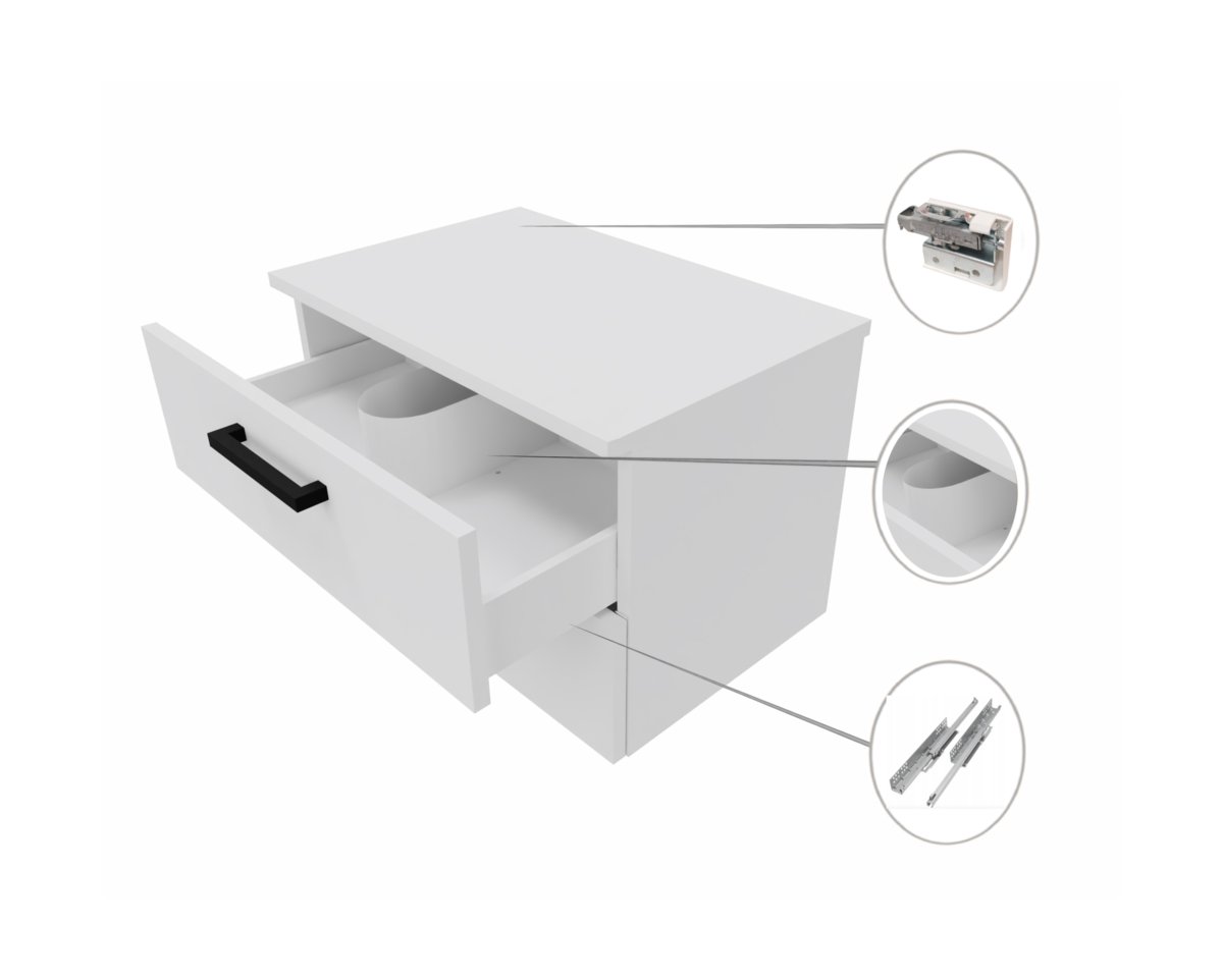 Szafka łazienkowa wisząca pod umywalkę biały mat