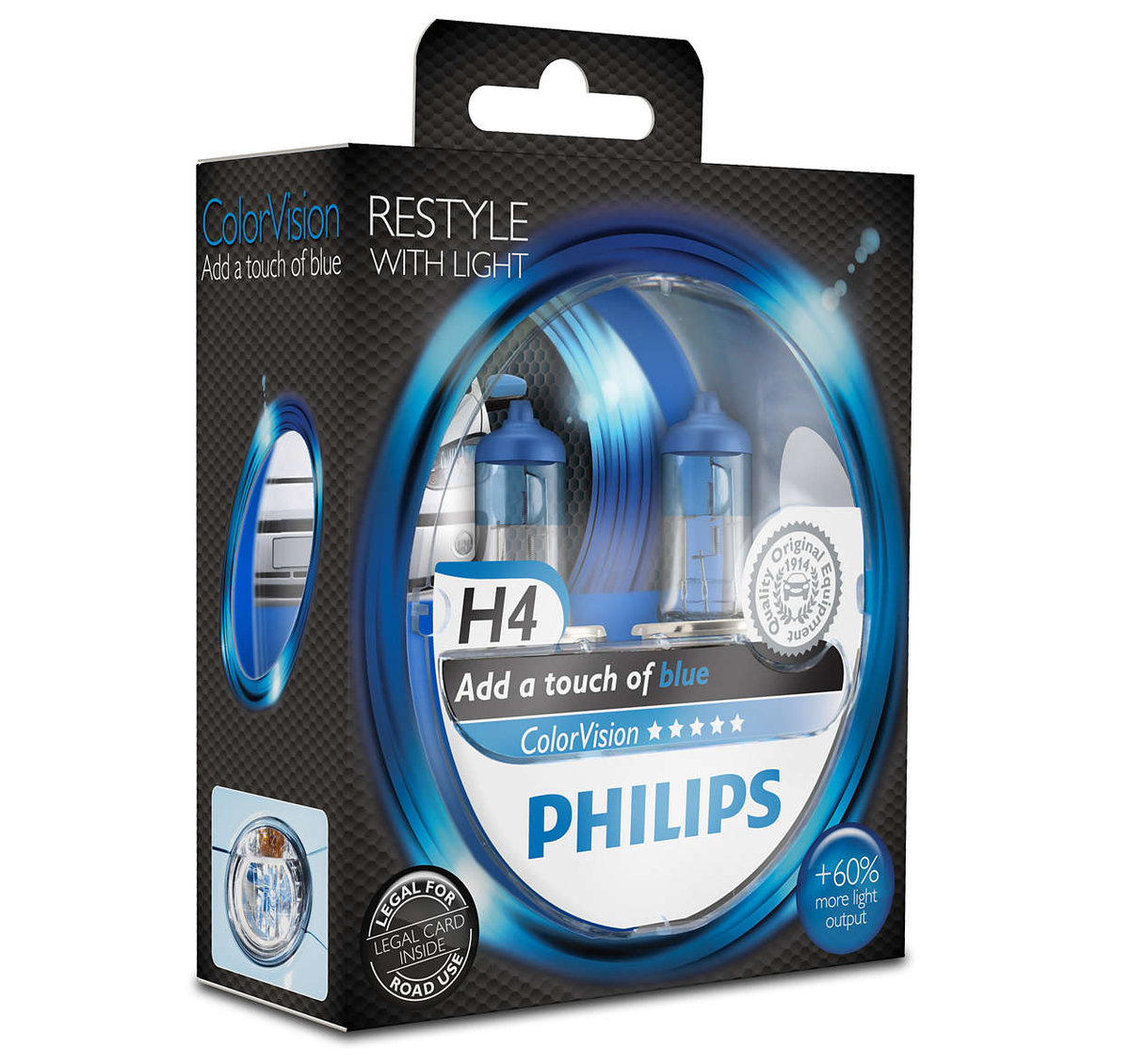 Philips 12342 CVPBS2 lampy ColorVision H4 pojazdu, niebieski, 2 sztuki 12342CVPBS2