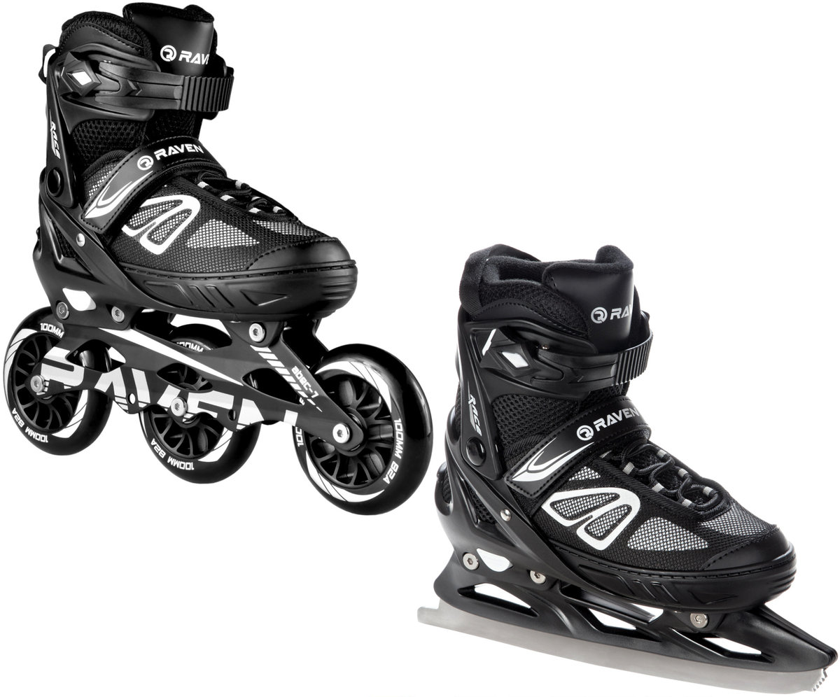 Rolki - Łyżwy 2w1 RAVEN Advance Black 38-42 100mm BIG WHEELS