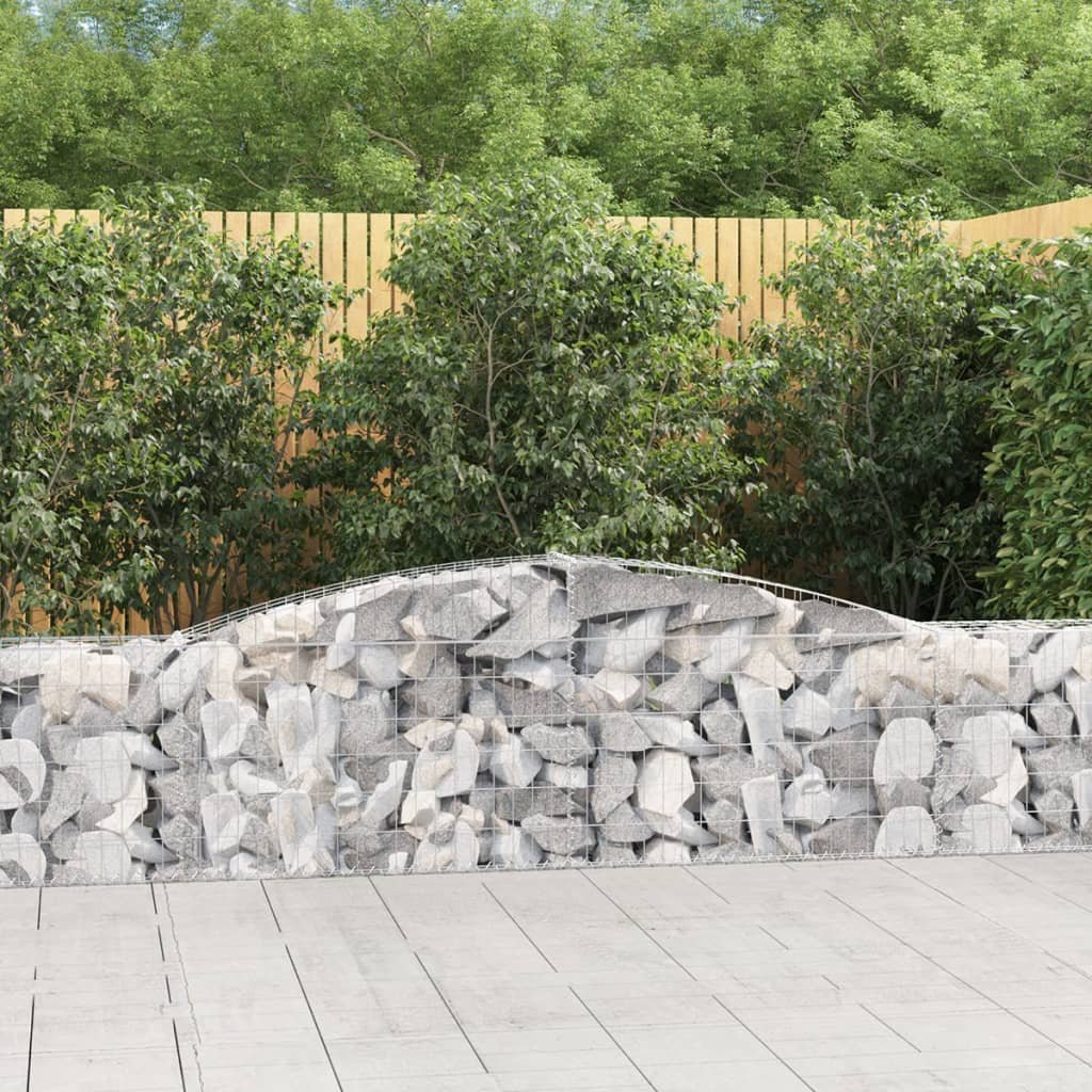 vidaXL Kosze gabionowe, 15 szt, 400x30x60/80 cm, galwanizowane żelazo