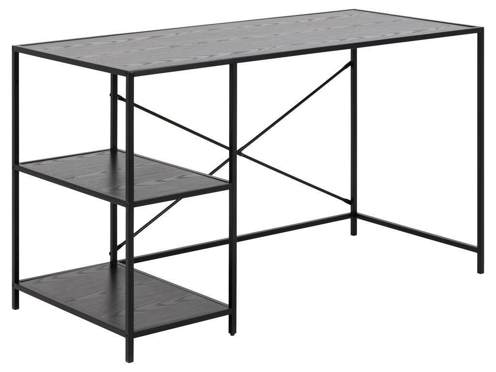 Czarne biurko Actona Seaford, 60x130 cm