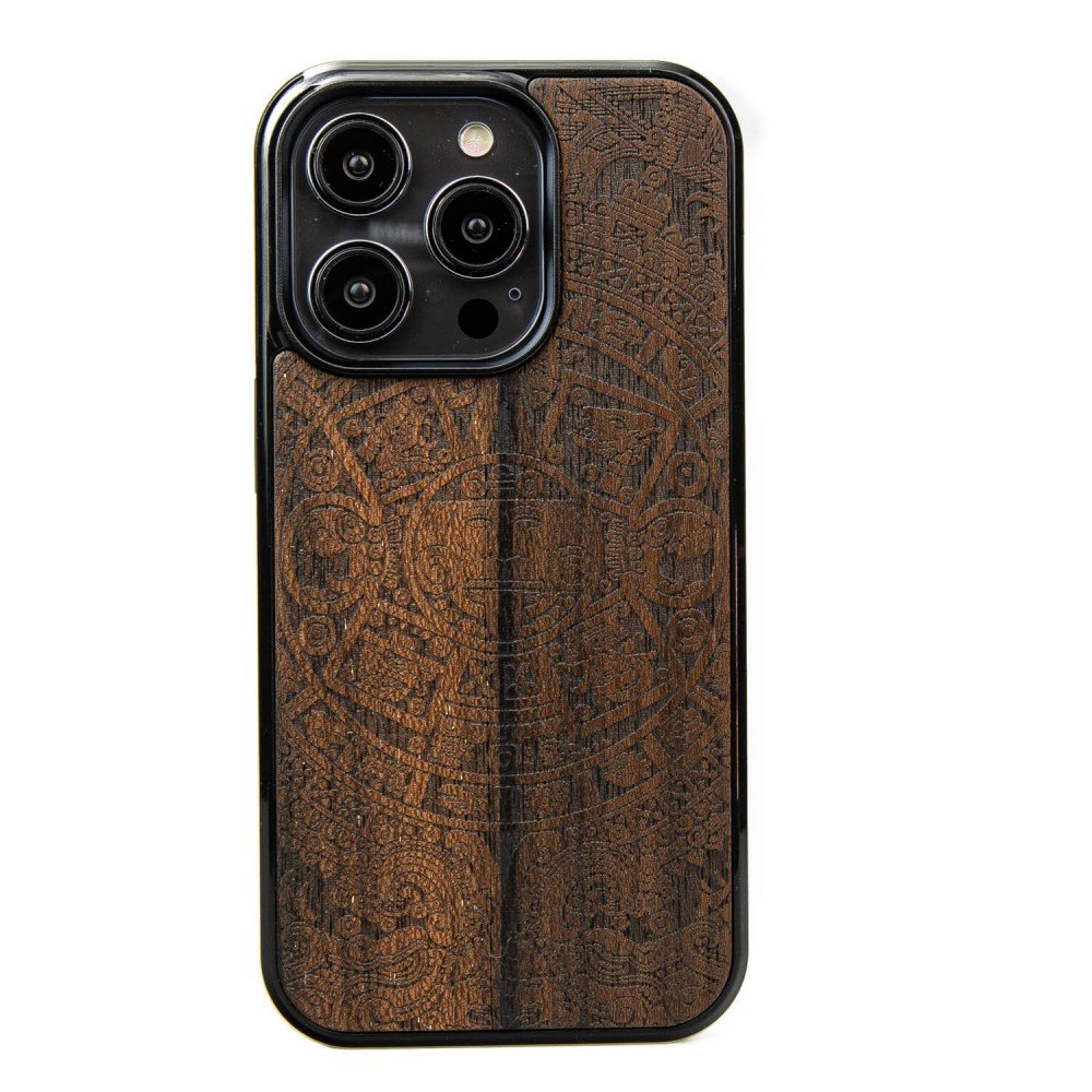 Drewniane Etui Bewood iPhone 14 Pro KALENDARZ AZTECKI ZIRICOTTE